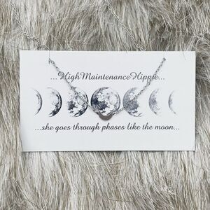 HighMaintenanceHippie Sterling Silver Crescent Moon Goddess Necklace
